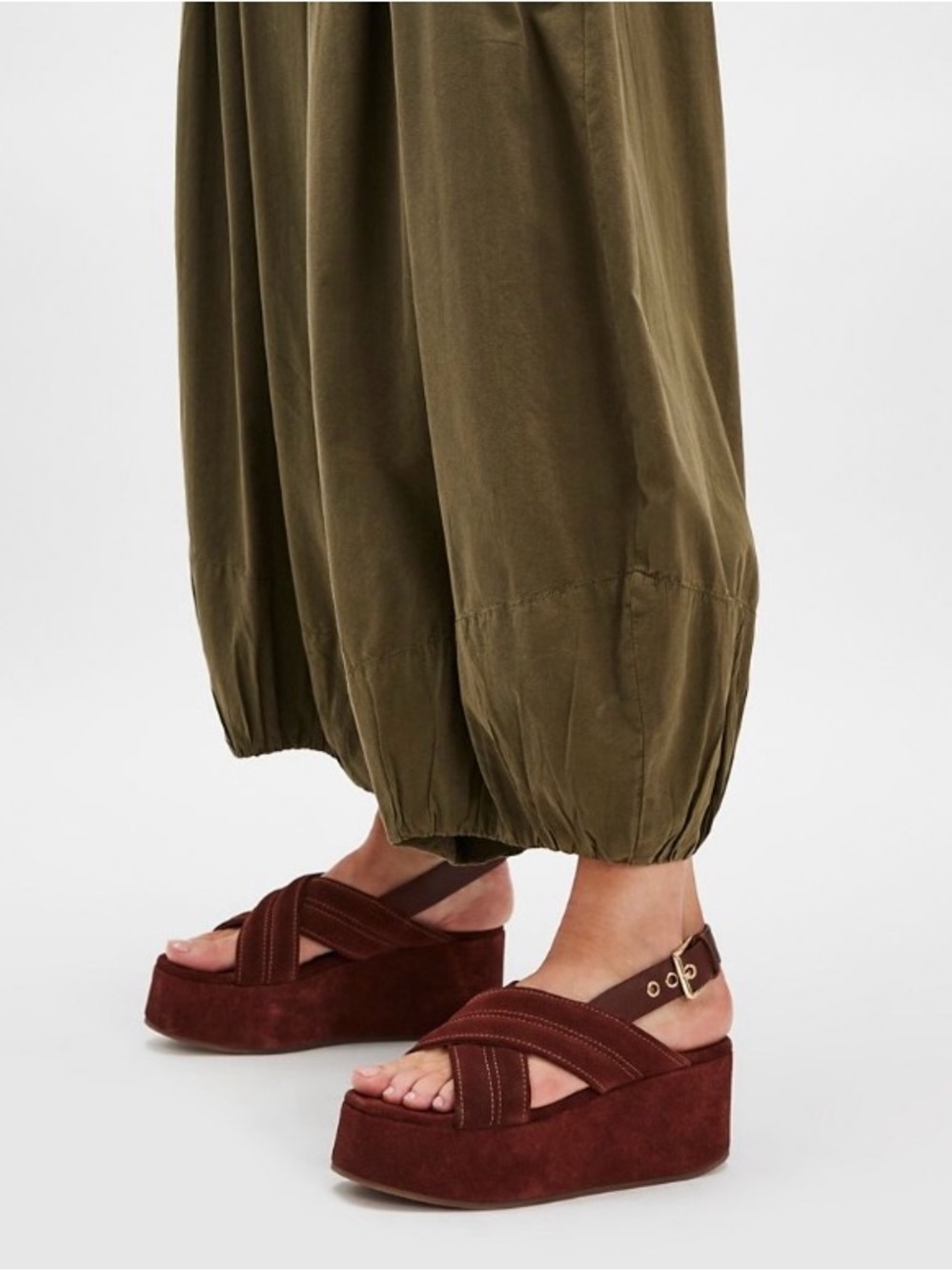 NWT Free People Beach Party Suede Slingback Platform Sandals Sz 9